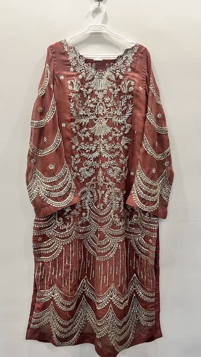 2PC CHIFFON FULL LUXURY EMBROIDERED SUIT