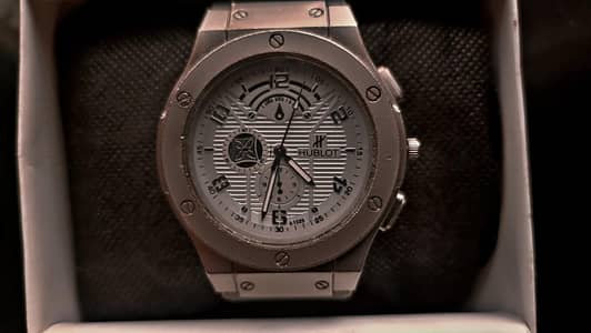 Hublot Style Silver Watch | Box Available