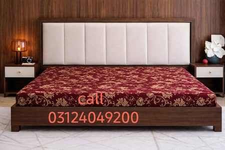 low profile bed with two side tablea