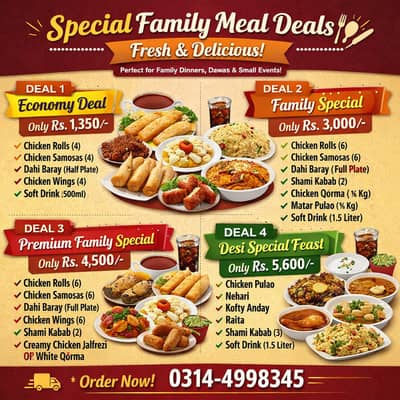Home Made food / IFTAR DEAL / Ramzan Deals / Family Deals for  IFTAR