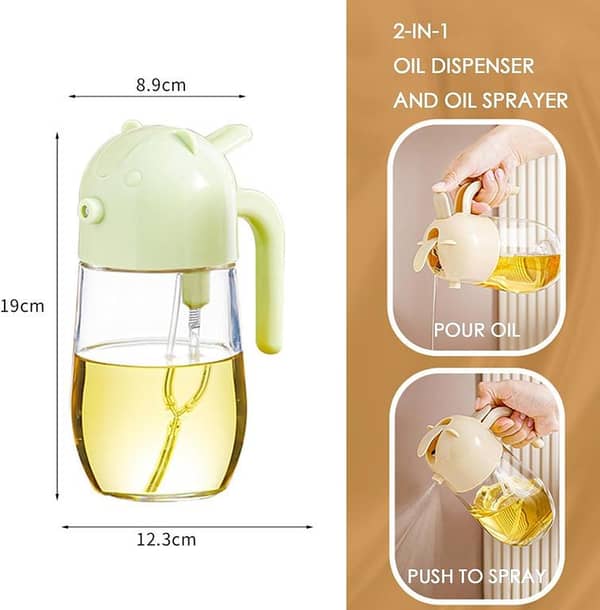 Oil Dispenser Bottle 580ml, Oil Sprayer, 2-in-1 Oil Jar, Oil Spray Bottle, 1 Pieces Olive Oil Dispenser, Oil Sprayer, Oil Sprayer, Oil Sprayer, Vinegar Sprayer and Oil Bottles, Olive Oil