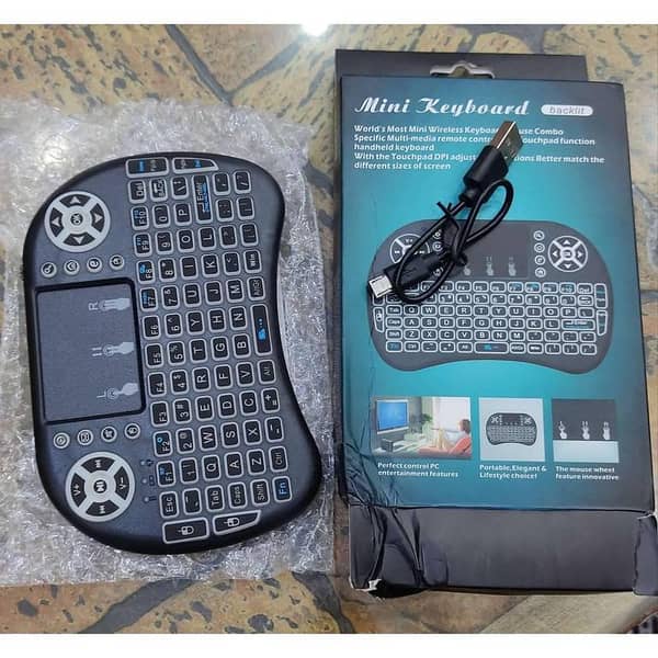 Mini Wireless Keyboard with Touchpad and Backlight (2.4GHz, non-Bluetooth)