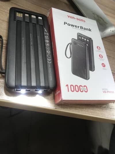 Ven-Dens Super Fast Charging Power Bank 10000mah With four Cables