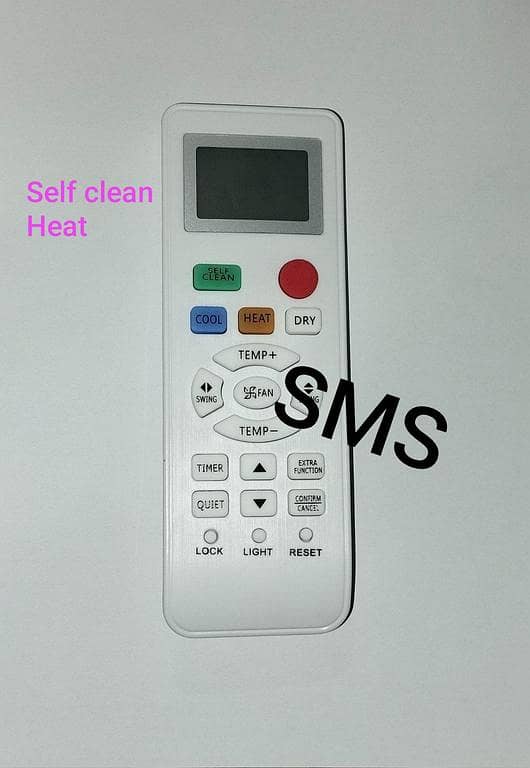 Haier Inverter AC Remote Control (Self-Clean + Heat)