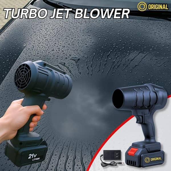 Turbo Jet Blower Portable 48V Car Blower with Battery — Cordless Jet Dryer with 40-Min Battery Life