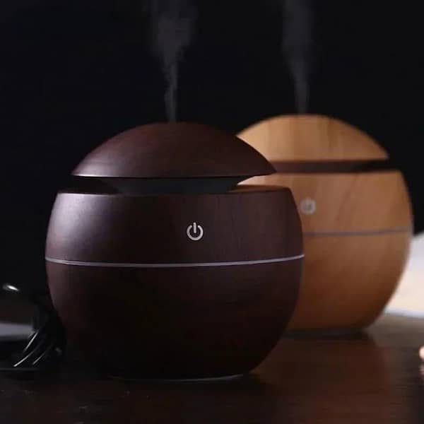 Wood Grain Vase Humidifier Diffuser with USB Power for Car, Office, or Home