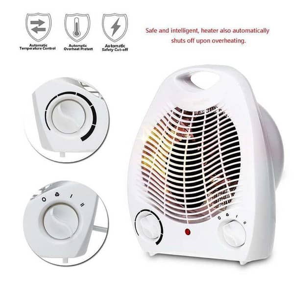 Electric Portable 2-Speed Fan Heater with Thermostat – 1000W and 2000W Settings (Hot & Cool)