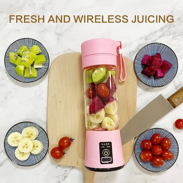 USB Rechargeable Juicer Blender with 6 Blades, Large Portable Cup, Smoothie Maker, Travel Blender Machine