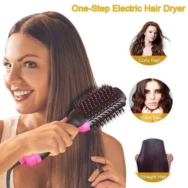 One Step 3-in-1 Hair Dryer, Straightener & Curler – Hot Air Brush for Women