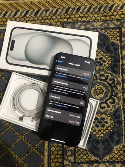 Iphone 15 with box and original cable