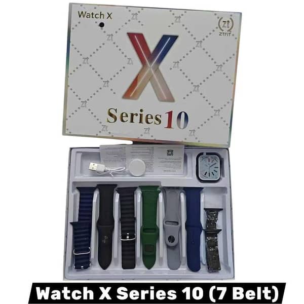 Smartwatch X Series 10 with Wireless Charging and a 7-Belt Interchangeable Strap System