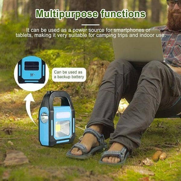 Hurry Bolt Solar Charging LED Work Light – 3 Light Source Emergency Lamp, Rechargeable, Portable Outdoor & Home Use