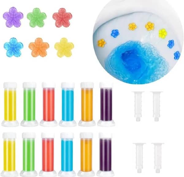 Toilet Gel Cleaner | Flower Gel Bathroom Air Fresher | Toilet cleaner gel injection For Bathroom Freshner