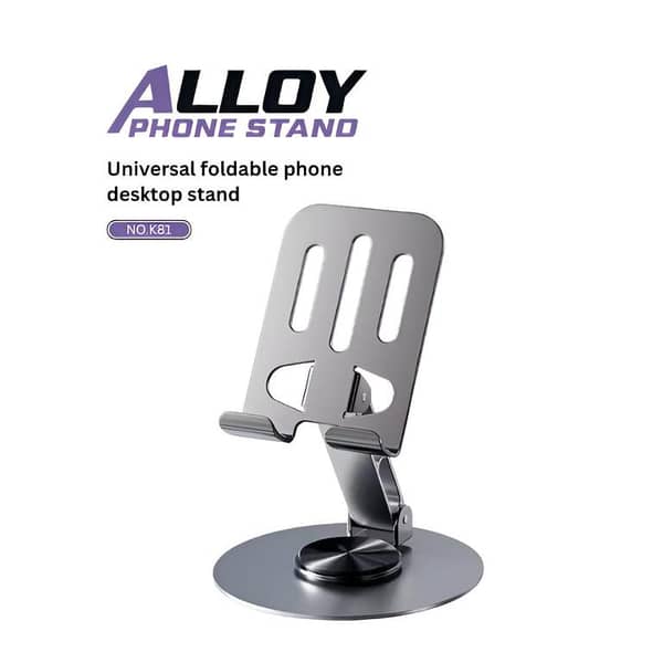 ALLOY No. K81: Aluminium Mobile Stand with Steel Body, 360° Rotation