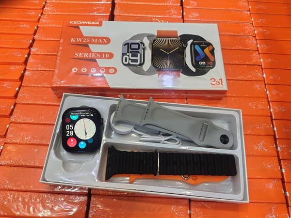 KW25 Max Series 10 Smartwatch with 3 Belts, Long Battery Life, and Responsive Touch - KeqiWear