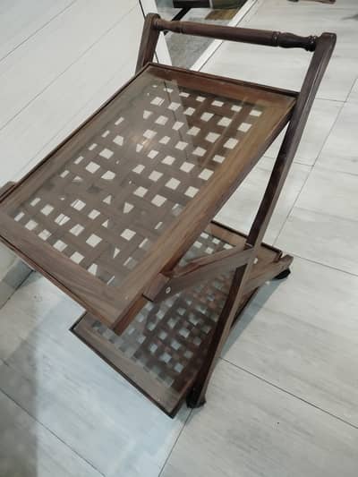 wooden tea trolley