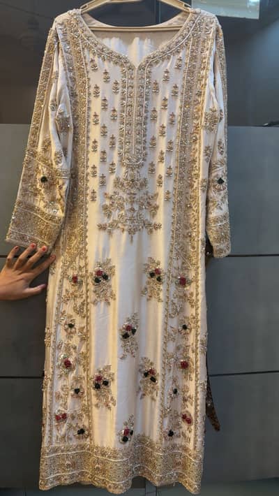 Off white party wear dress