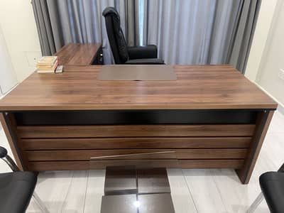 Executive table with executive chair and 2 visiting chairs