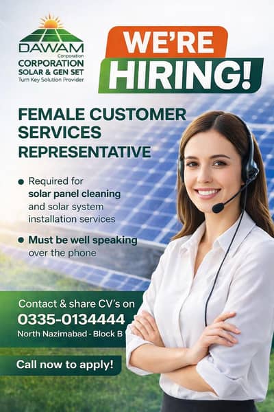 Customer Service Representative (Female)  | Job in Karachi