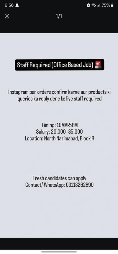 For Customer Support Calling Agent Staff Required.