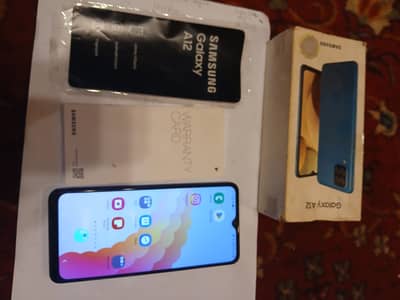 Samsung a12 4gb 128Gb with original box and data cable