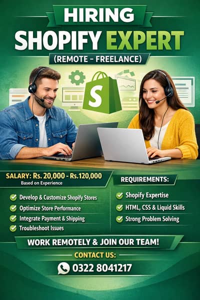 Shopify Expert Required | Shopify Jobs | Urgent Hiring | Jobs