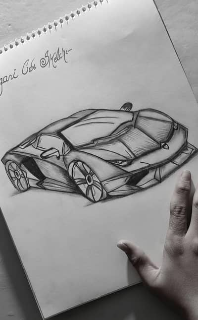 lamborgani car sketch  hande made
