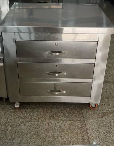 Professional Stainless Steel 3-Drawer Work Table