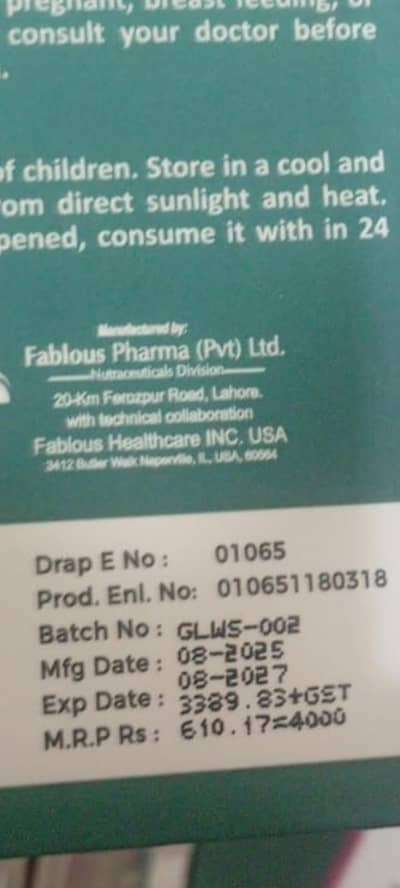 Glowon skin whitening oral shots