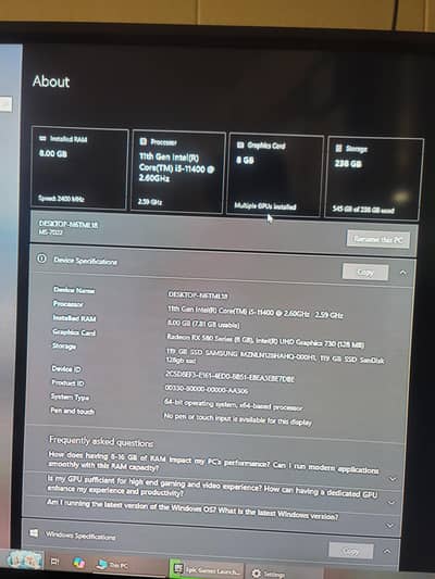 Gaming Pc in Normal Case