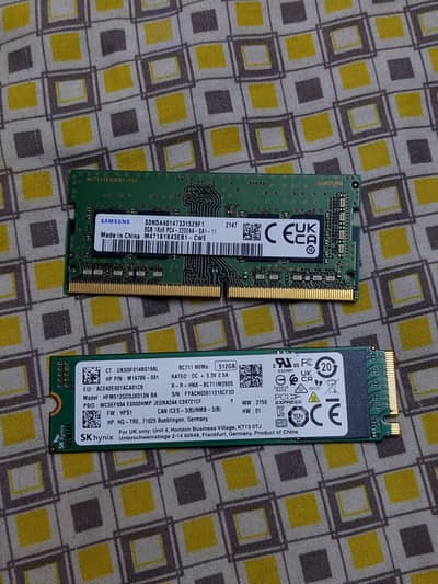 8GB ram ddr4 , 512GB ssd nvme m2