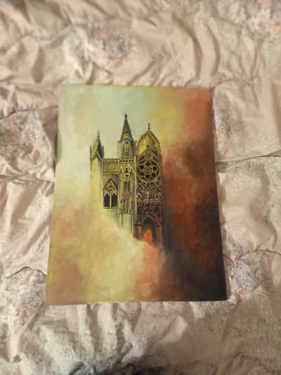 ​Beautiful Handmade Gothic Cathedral Oil Painting for Sale