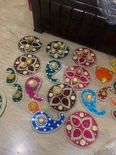 Mehndi/Mayun thaal/props and Doodh pilai glass