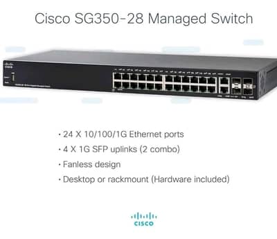Cisco SG 350 -28 port managed Switch
