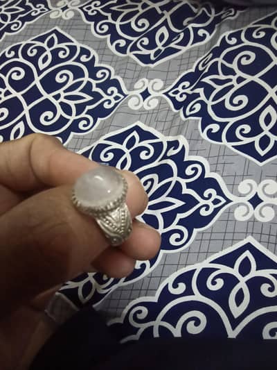 Siver Ring with dur e Najaf stone mass roza ALI A. S