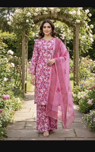 3 pcs woman lown suit