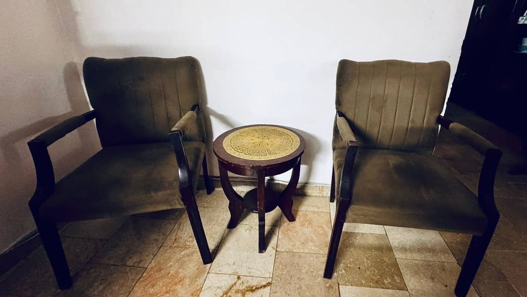 Two chairs with table 2