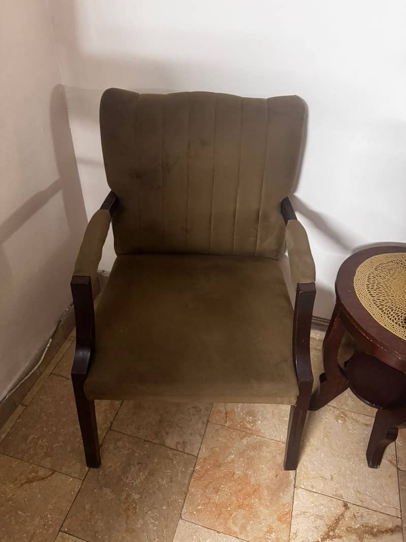 Two chairs with table 3