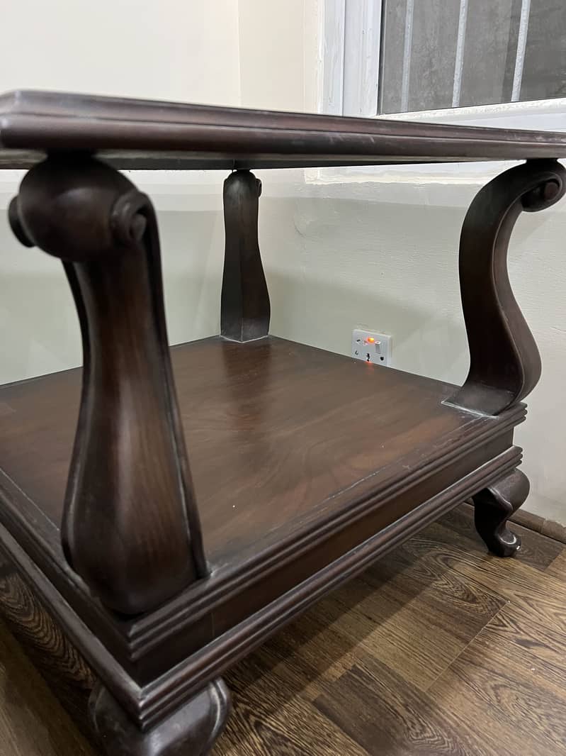 Solid wood coffee table set 2