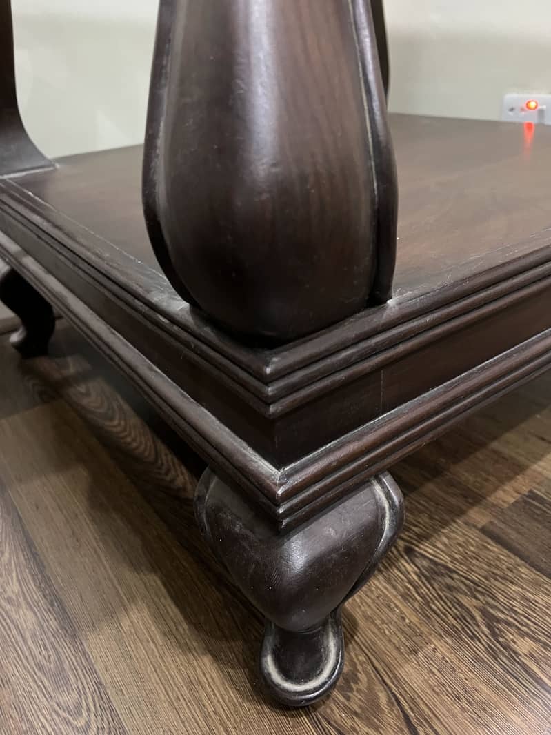 Solid wood coffee table set 4