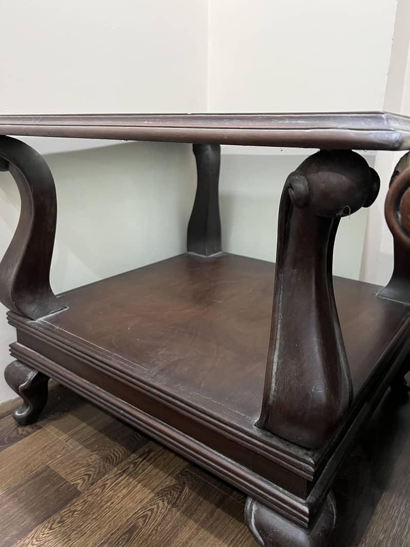 Solid wood coffee table set 6