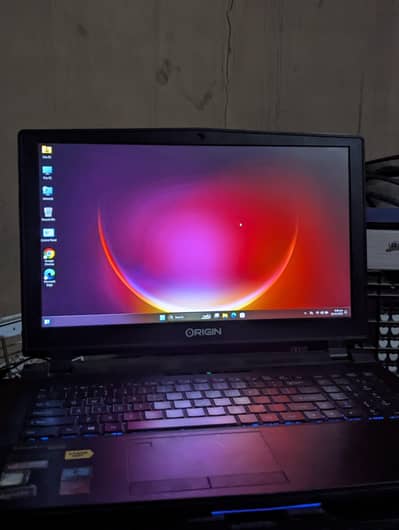 Origin gaming laptop with cooling pad