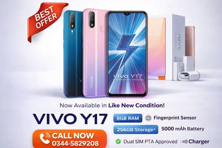 Vivo Y17 – Like New | 8GB RAM 256GB Storage | Fingerprint | 5000mAh Ba