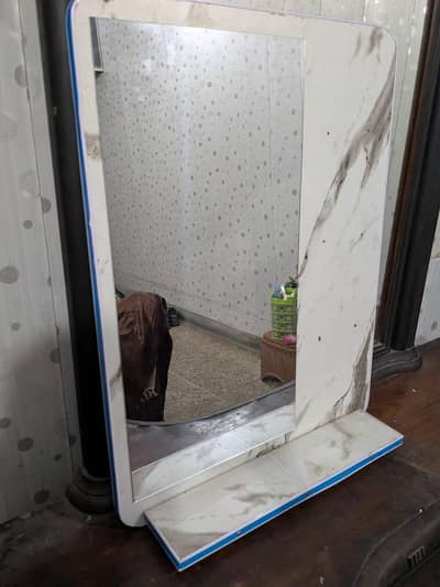 Modern Marble-Design Wall Mirror with Shelf (Daraz purchased)