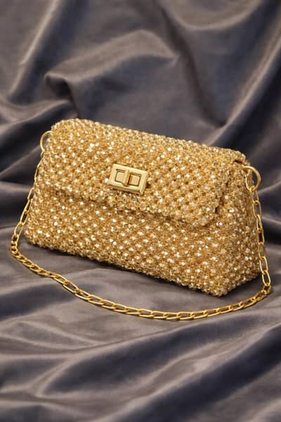  Golden Éclat Beaded Bag 