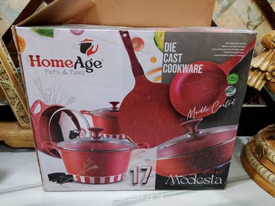 HomeAge Die-Cast Marble Coated Cookware Set 