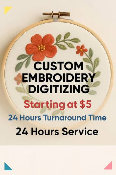 Custom Embroidery Digitizing | High Quality | 24-Hour Turnaround