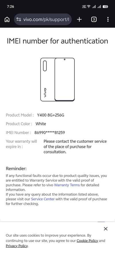 iam saling vivo y400 hia 8GB+256  full zero mater