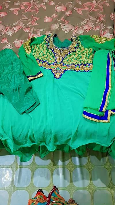 Beautiful 2 leyar frock 3 pc dress