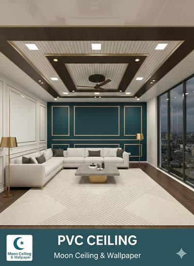 Modern PVC False Ceiling – Luxury Designs & Fast Installation.